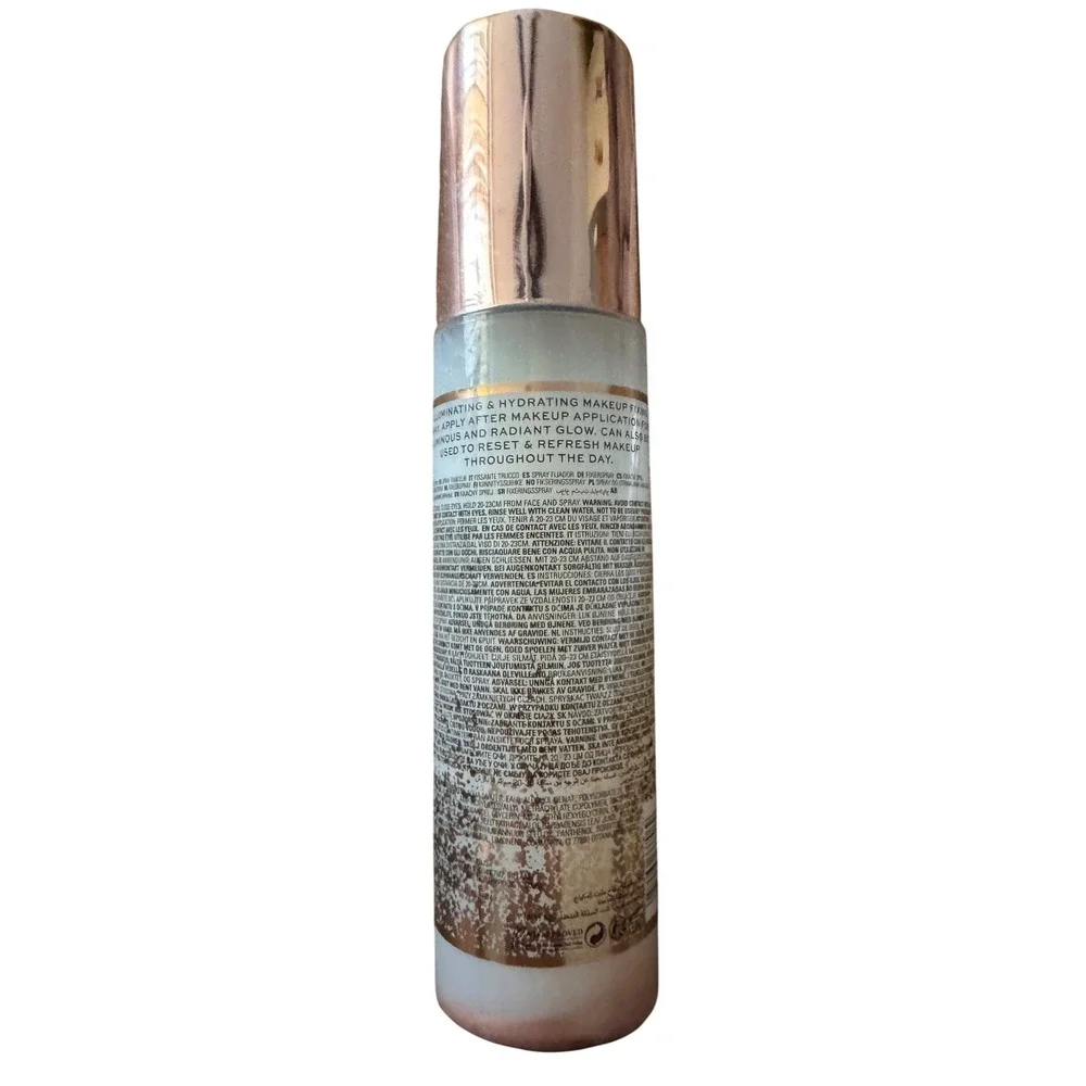 Revolution Fix & Glow Ultra Glow‎ Fixing Spray 100ml Rose Gold Shimmer New